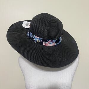 Women Black Summer Hat Breathable for Outdoor Beach 16" wide 4" deep UPF 50+ NEW